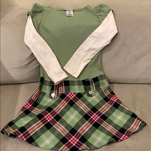 Green plaid dress size 10 girls